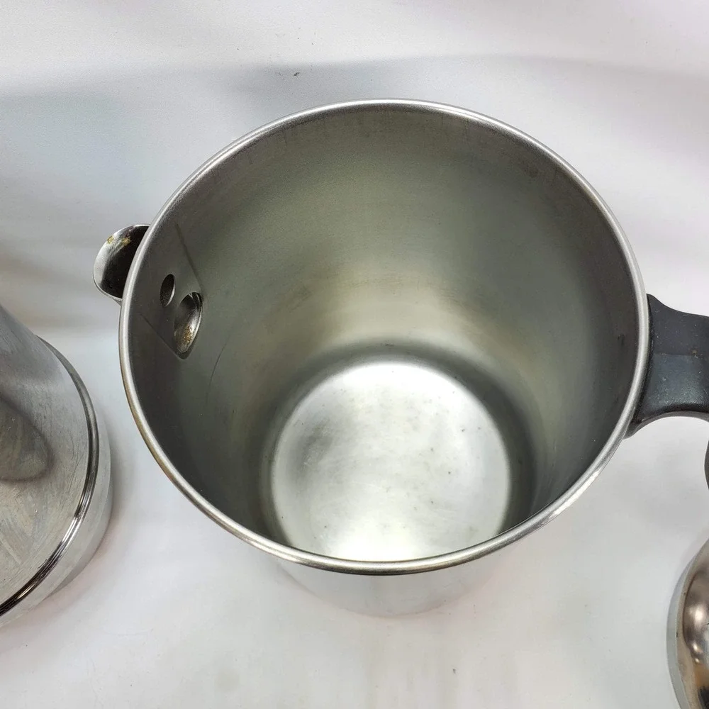 Revere Ware Drip Coffee Maker Silver 8 Cup Copper Clad 1801 Vintage MCM